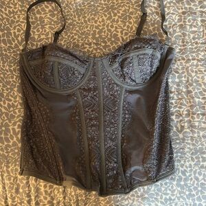 urban outfitters corset top in slate blue